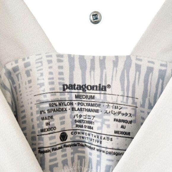 Patagonia Corinne Light Grey Printed VNeckline Athletic Tennis Dress - Picture 7 of 11